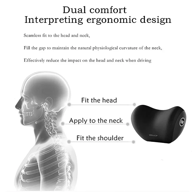 Waist Cushion Seat Covers Car Interior Accessories Headrest Driver Pillow Vehicle Backrest Back Support Neck Memory Foam Seat