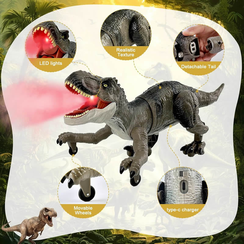 Remote Control Dinosaur for Boys, Robot Dinosaur Toys for Kids, RC Dinosaur with Realistic Legs & Spray Stream,Remote Dinosaur Toys for Kids Birthday Gift