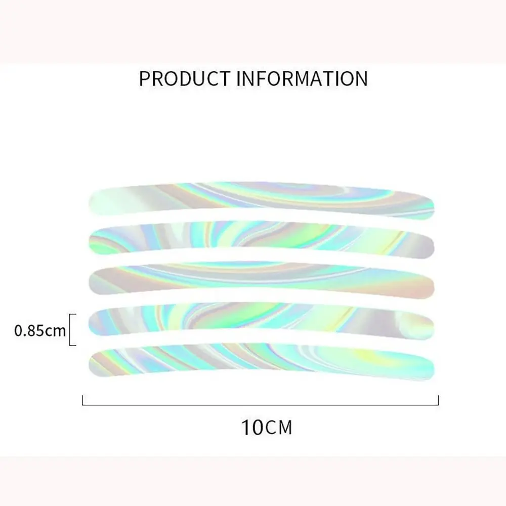 20Pcs Wheel Hub Reflective Sticker Rainbow Fluorescence Luminous Stripe Tape Car Motorcycle Decal Night Driving Safety Accessory