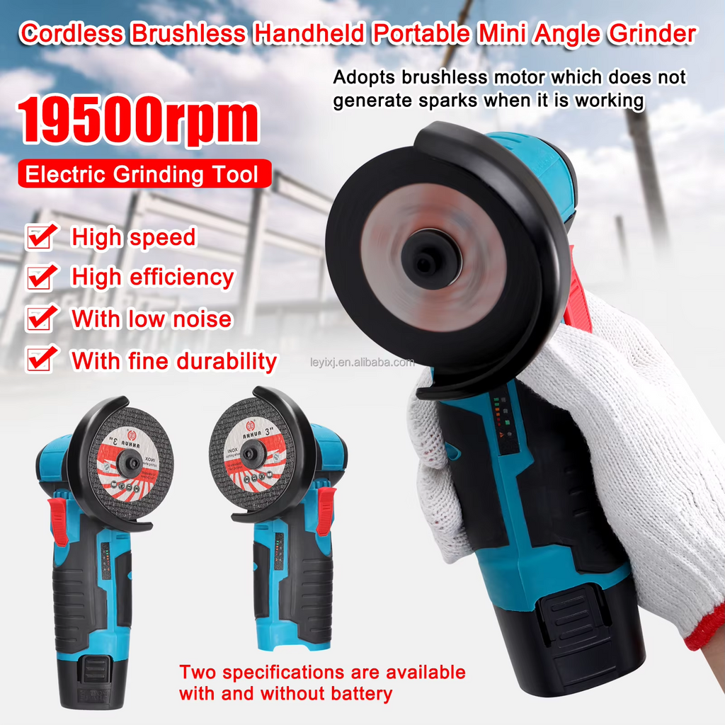 "Compact Power – Mini 12V Cordless Angle Grinder for Fast, Precise Grinding!"