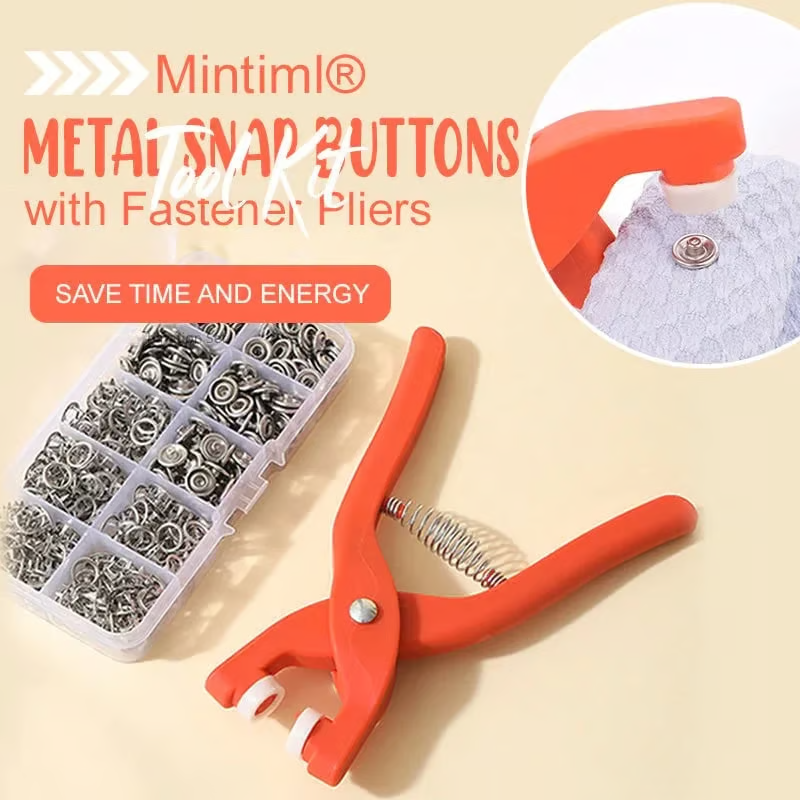 Metal Snap Buttons with Fastener Pliers Tool Kit  150PCS