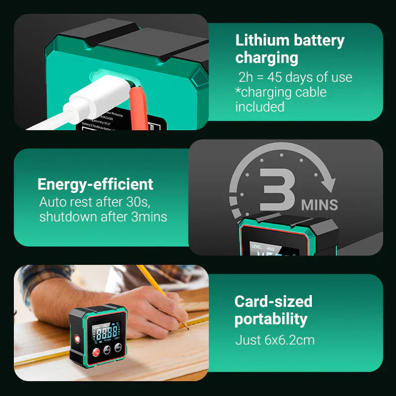 🎁2082 Magnetic Digital Angle Finder with Electronic Laser