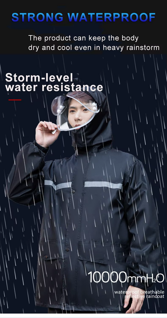 Oxford Material Reflective Rain Coat Jacket Waterproof Rain Suit Waterproof Motorcycle Reflective Raincoats