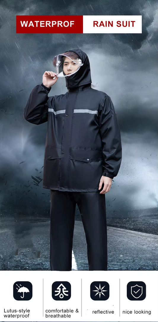 Oxford Material Reflective Rain Coat Jacket Waterproof Rain Suit Waterproof Motorcycle Reflective Raincoats