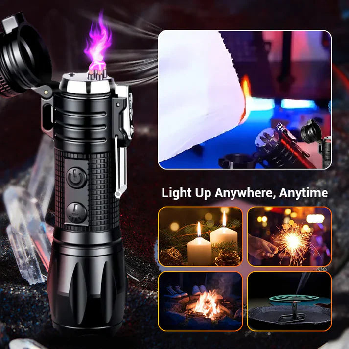 Multi-functional flashlight lighter