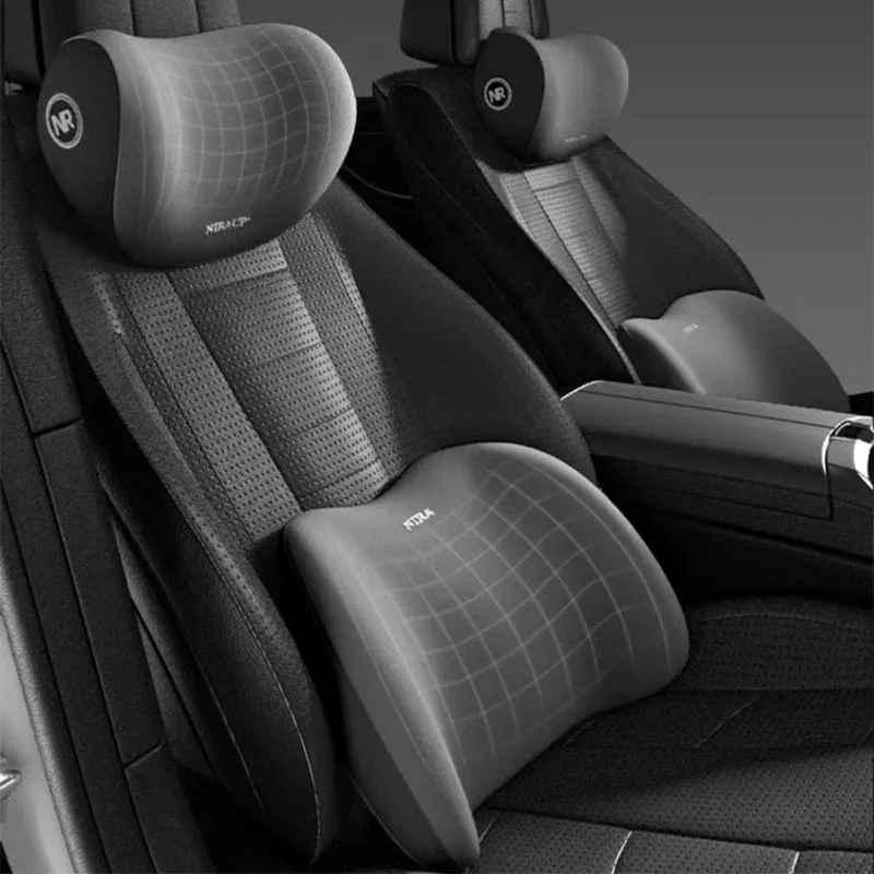 Waist Cushion Seat Covers Car Interior Accessories Headrest Driver Pillow Vehicle Backrest Back Support Neck Memory Foam Seat