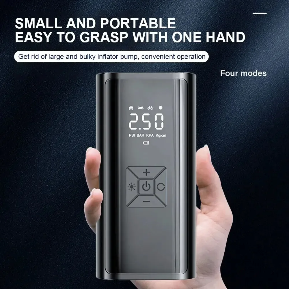 SUITU 120W Handheld Car Tire Inflator. It can be a wired inflator without a battery or a wireless inflator with a battery