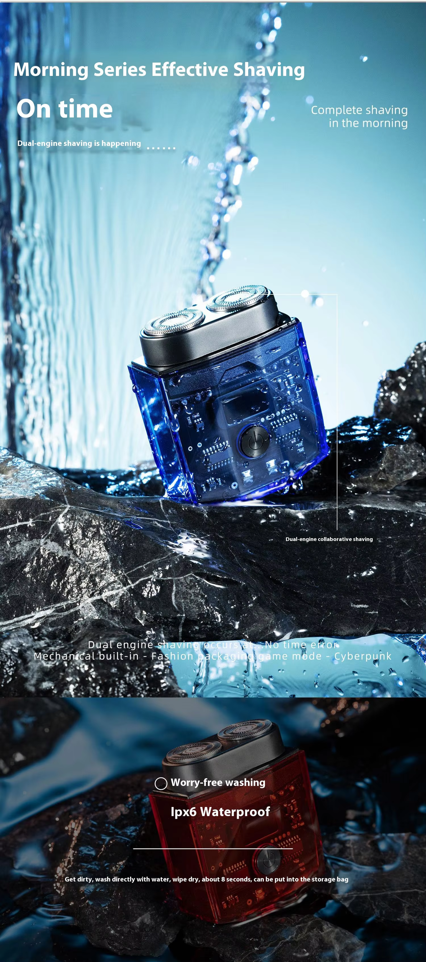 Wholesale Mini Portable LED Display USB Power Electric Shaver for Men Detachable Suspended Blade Body Household Use