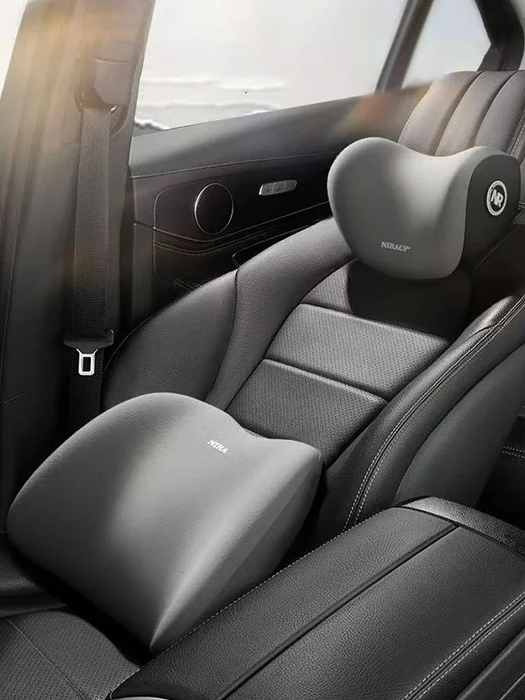 Waist Cushion Seat Covers Car Interior Accessories Headrest Driver Pillow Vehicle Backrest Back Support Neck Memory Foam Seat