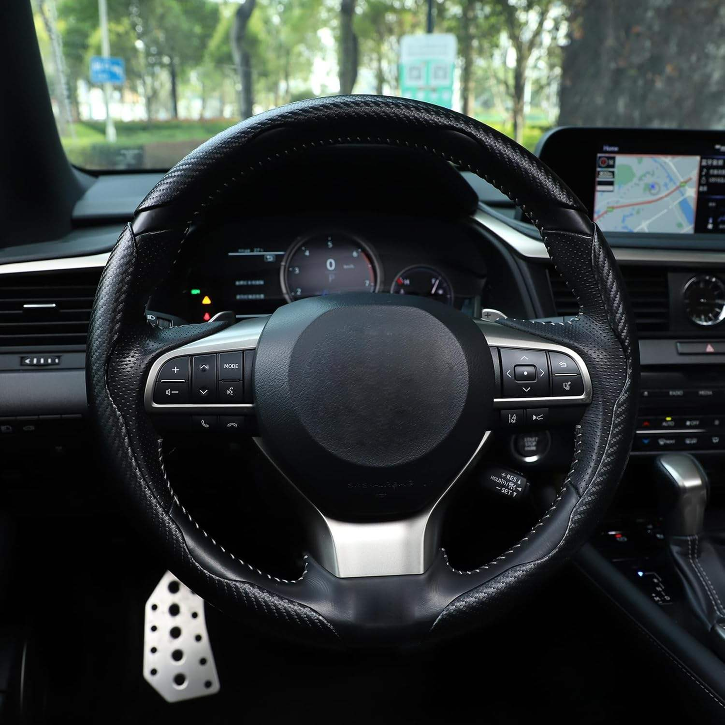Carbon fiber car steering wheel cover