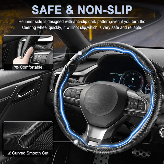 Carbon fiber car steering wheel cover