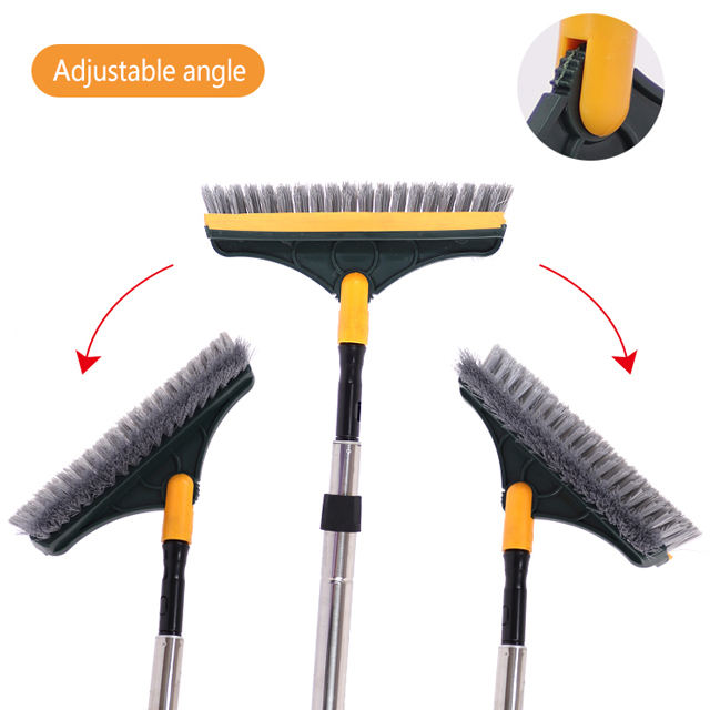 High Quality 3-in-1 Outdoor & Patio Brush Stainless Telescopic Pole with Quick Coupling for Floor Cleaning