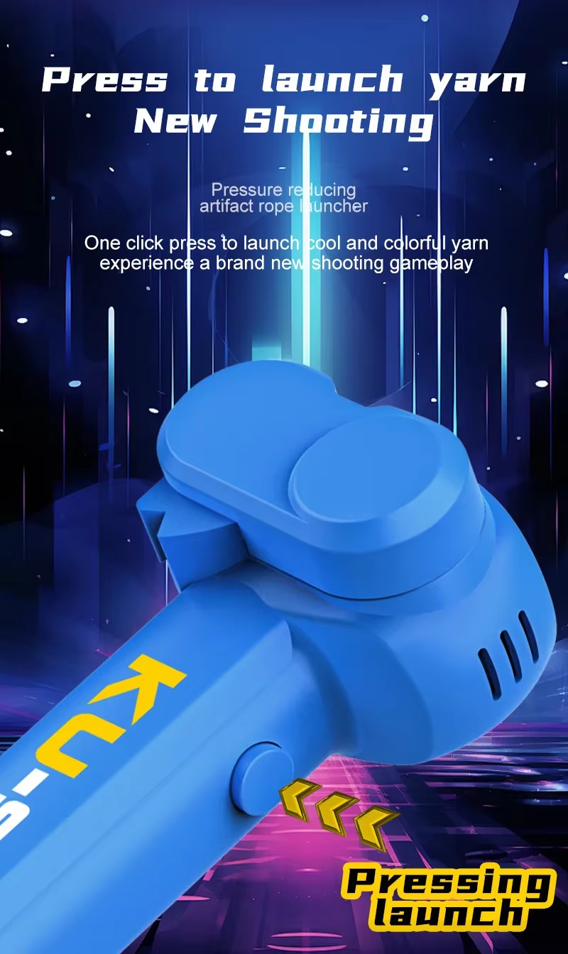 Light Toy String Glow in The Dark String Rope Launcher Luminous Portable Handheld String Stress Relief Toy for Kids Party Gift