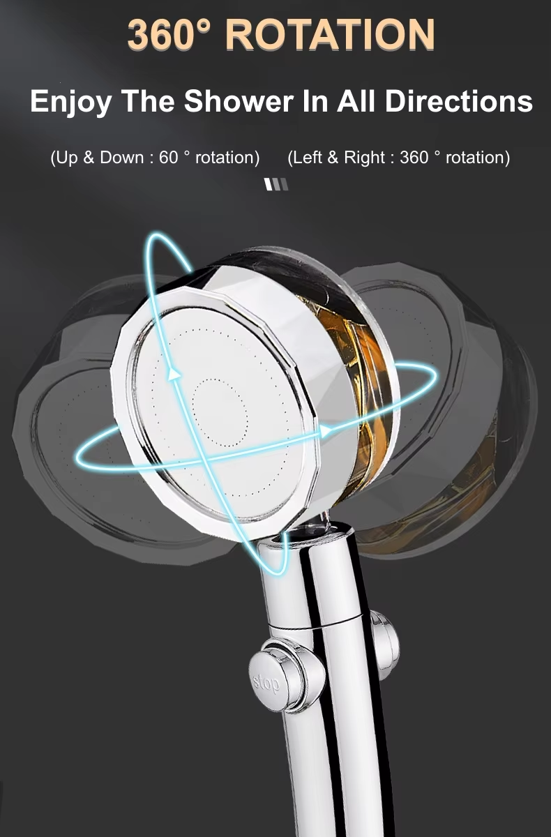 Popular ABS Plastic 360 Rotating Water Saving Hand Held Shower Head With Filter