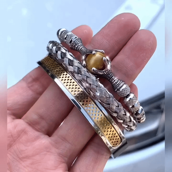Luxury Set Men Bracelet Stainless Steel Handmade