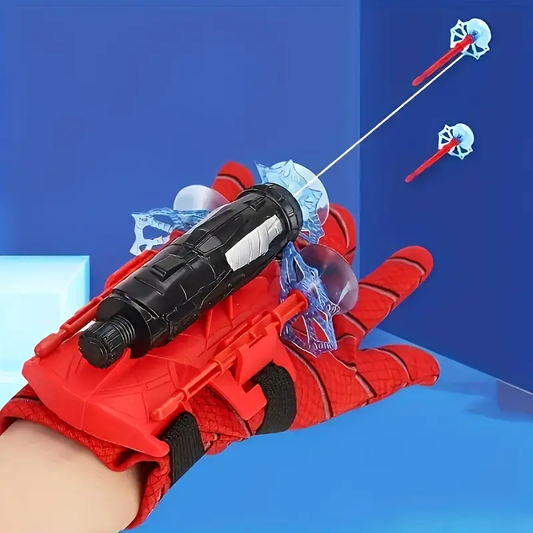 2pcs Spider Gloves With Launcher Gloves, Party Games, Cosplay Wrist Decoration(Red And Black)