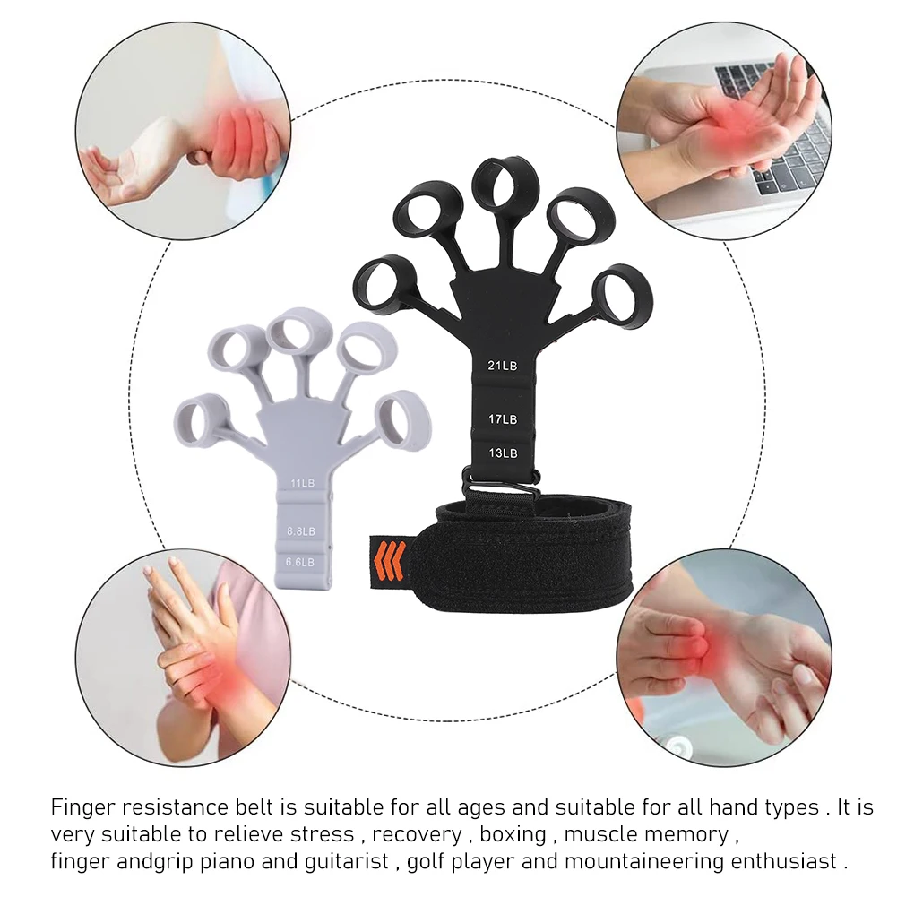 Finger Grip Training Gym Exercise Patient Hand Strengthener Gripper Workout Equipment Expander Exercisers Portable Fitness Body(2PCS!)
