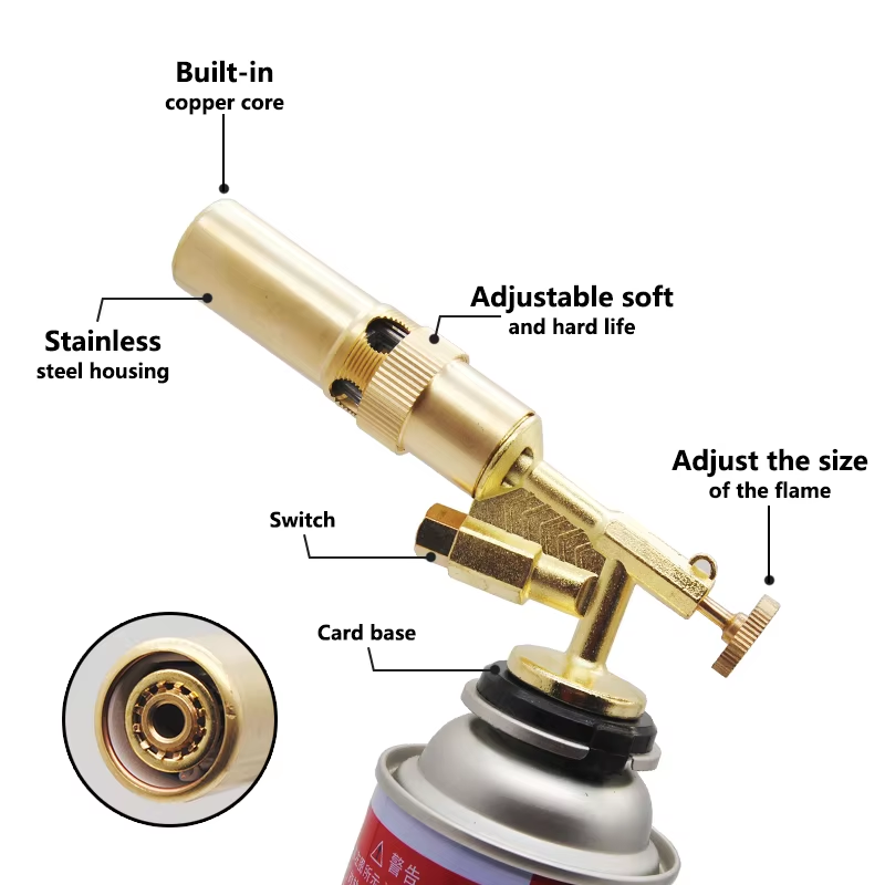 "Ignite with Power – Portable Copper Gas Torch for Outdoor & DIY!"