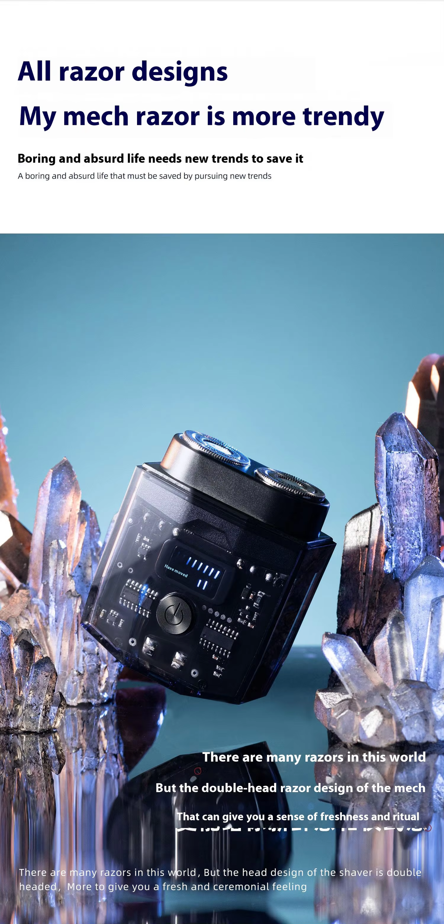 Wholesale Mini Portable LED Display USB Power Electric Shaver for Men Detachable Suspended Blade Body Household Use