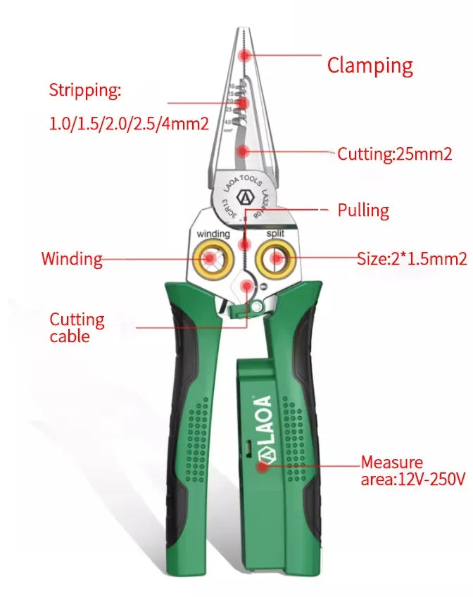 3 दिनको लागि विशेष मूल्य🔥8-in-1 multifunction wire tabisolier scissors with an electrical test