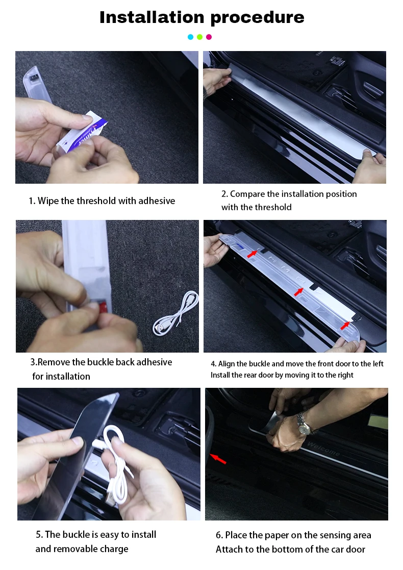 Welcome Plate Pedal Light with Wireless LED Light Adjustable color changing mode